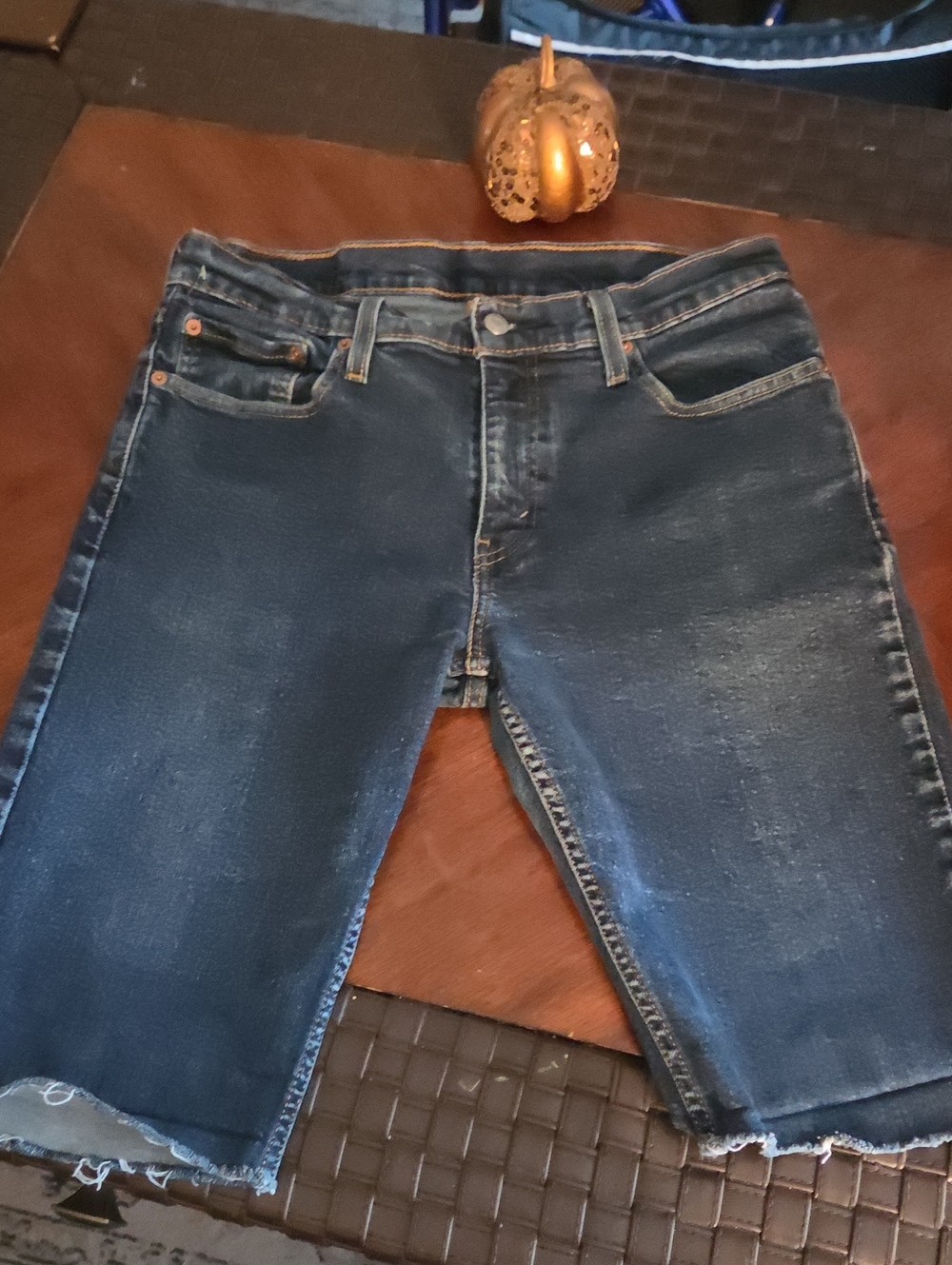Levi's Dark Blue Denim Cutoff Shorts
